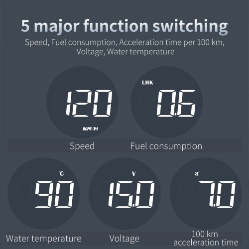 OBD2 Head-Up Display - RNCYN - Facímetro LED - 2,5 polegadas Head-Up Display - Modelo B1 2