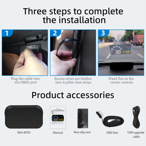 Car HeadUp Display RNCYN Universal HeadUp Display Μοντέλο M20 Ενσωματωμένο GPS 2