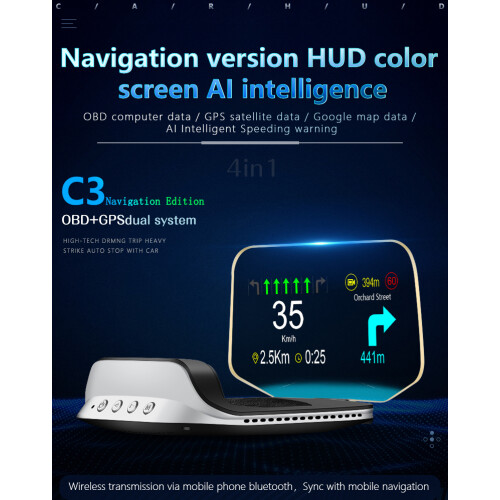 Car HeadUp Display RNCYN Έγχρωμη οθόνη 5 ιντσών Ανάλυση 800x480 2