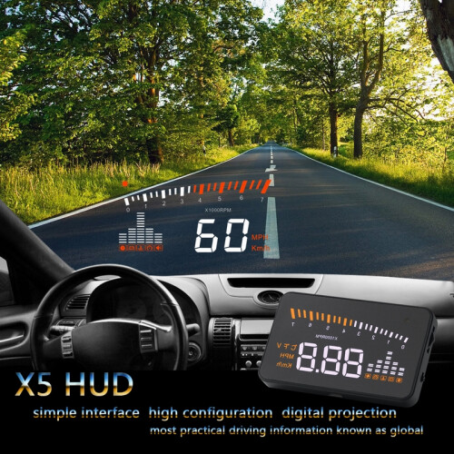 HeadUp Display Αυτοκινήτου RNCYN Μοντέλο X5 Συμβατότητα OBD2 και 2