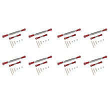 8X Metal Adjustable Steering Linkage Servo Link Pull Rod Turnbuckle for MN D90 D99 MN-90 -45 1/12 RC Car Crawler,Red