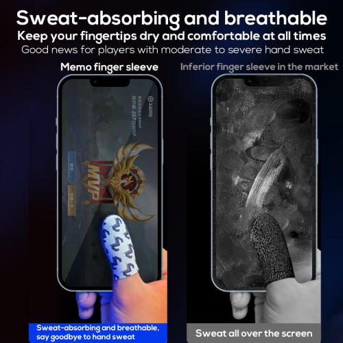 Mobile Gaming Finger Sleeve - RNCYN - Sweatproof - Durable - Security - Silver - PUBG Compatibility 2