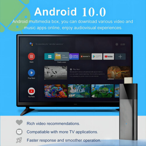 Android TV Stick 4K RNCYN Android 10 4K UHD WiFi 2.4/5.8G Τηλεχειριστήριο φωνής 2