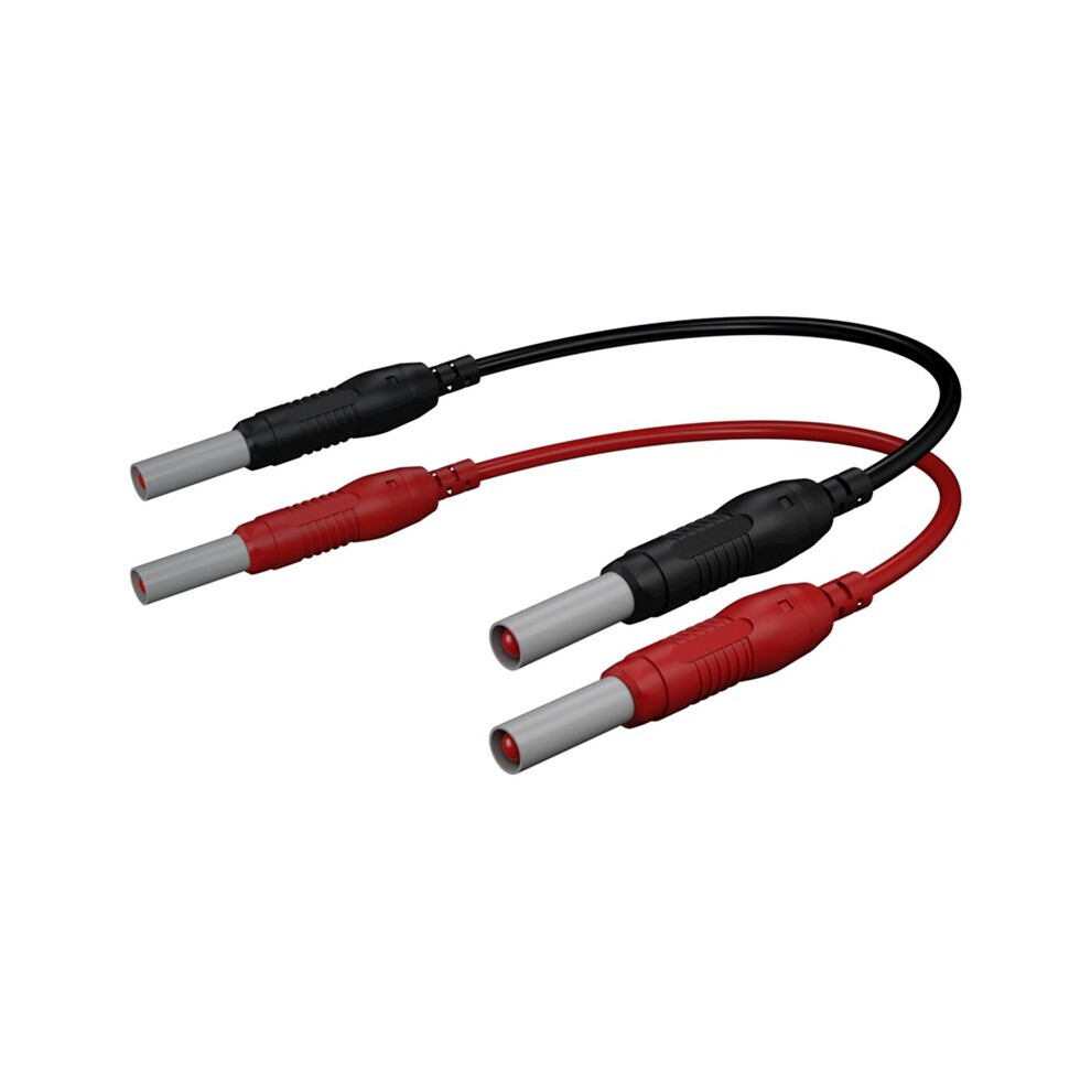 Qss 4Mm Retractable Safety Banana Plug To Banana Plug Test Lead Red Black 1M Nickel Plated Copper Banana Plug Q.70019 4711638545189