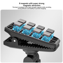 Magnetic Backpack Clip Clamp Quick Release Rotatable Camera Mount Stable Adjustable Holder for Osmo /Action 6