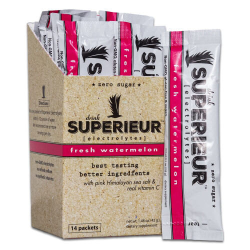 Superieur Electrolyte Powder Packets Watermelon 14 Packets