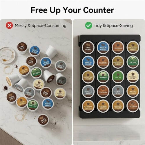 Porta Capsule di Caffè da Parete, Supporto A Muro per Capsule di Caffè, Organizer per Capsule di Caffè 2