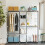 Homcom HOMCOM Open Portable Wardrobe, Clothes Rack with 8 Shelves, Light Grey 8