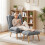 Homcom HOMCOM Recliner with Footstool, Reclining Chair with Adjustable Back, Grey 8
