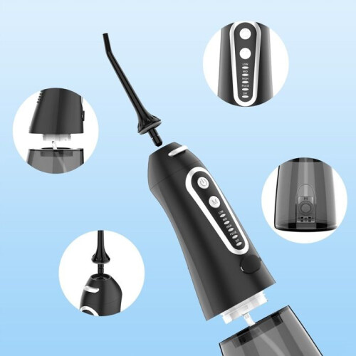 Hydropulseur portable - HDEYE - Professionnel - 6 embouts - 300 ml - IPX7 - 5 modes 2