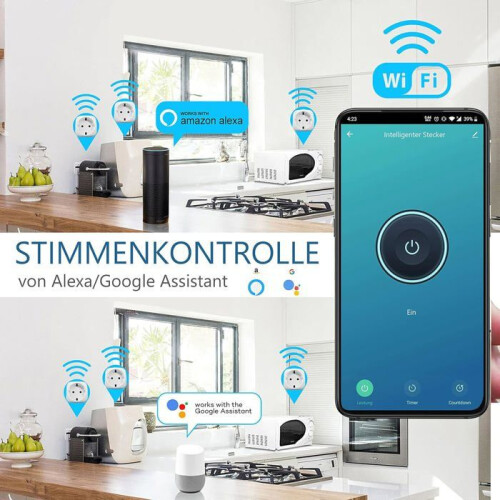 Έξυπνη πρίζα WiFi, 2 έξυπνες πρίζες συμβατές με Alexa, Google Home και Smart Life, Προγραμματι 2