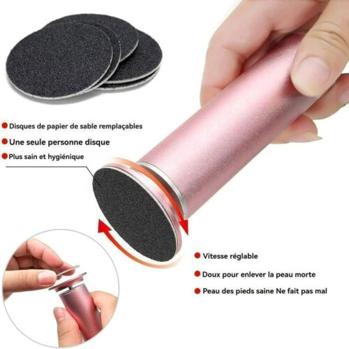 Electric foot file - OTBACT - Professional - 60 abrasive discs - Variable speed - Aluminum casing 1