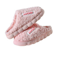 (Pink,40/41=Foot Length 25.5cm/10.04in)Zapatillas de algodón para dormitorio de mujeres y hombres cálidas mulas pareja antideslizantes