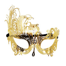 (Style D) Diamond Elegant Metal Mask Masquerade Couple Halloween Women Party Accessory