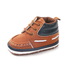 (Brown,11CM(3-6 Month))Baby Boy Kids Antislip Sneakers Shoes Soft Sole Casual Walking Warm Shoes Crib