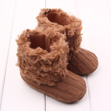 (Brown,11CM(3-6 Months))018m Baby Boy Girl Snow Boots Infant Toddler Kids Crib Prewalker Shoes