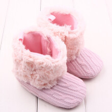(Pink,13CM(12-18 Months))018m Baby Boy Girl Snow Boots Infant Toddler Kids Crib Prewalker Shoes