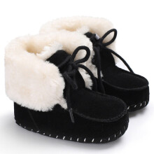 (Black,13(12-18 months))Fashion Winter Child Kids Baby Girls Boys Warm Snow Boots Fur Sneakers Shoes