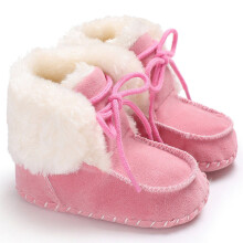 (Pink,12(9-12 months))Fashion Winter Child Kids Baby Girls Boys Warm Snow Boots Fur Sneakers Shoes