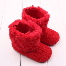 (Red,11CM(3-6 Months))018m Baby Boy Girl Snow Boots Infant Toddler Kids Crib Prewalker Shoes