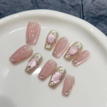 (Long, XS) Bulb Nail Artificial Cat Eye Manicure Wearable Nails Removable And Reusable