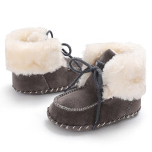(Gray,12(9-12 months))Fashion Winter Child Kids Baby Girls Boys Warm Snow Boots Fur Sneakers Shoes