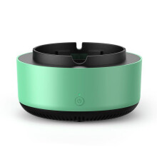 (Green) Air Intelligent Purifier Ashtray Smokeless Ashtray For Outdoor Car Workplace