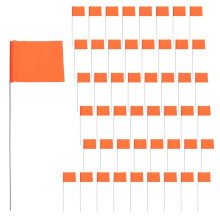 50Pack Orange Marking Flags, 15x4x5 Inch Flags Use for Yard & Lawn, Survey & Landscape, Sprinkler & Construction