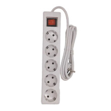 EU Plug 5 Multiple Sockets Extension Socket Adapter Power Converter 5 Meter Extension Cord