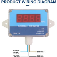 IP68 Wasserdichter Hall-Drehzahlmesser mit Digitaler LED-Anzeige, Drehzahlmesser und Tester für Motoren, NPN-Schalter, 8-24 V, 10-9999 U/Min