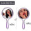 Purple 1PC Handheld Double-Sided Mirror 1X/2X Magnifying, Clear Rounded Makeup Mirror with Handle 3