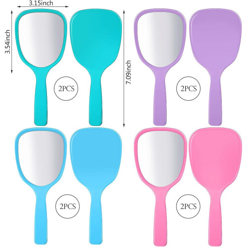 Handheld Compact Travel Makeup Mirror with Handle, Portable Personal Cosmetic Mirror Bulk Set 1