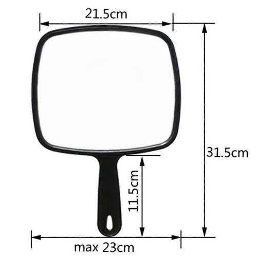 Miroir de coiffure professionnel portatif avec poignée, noir 1
