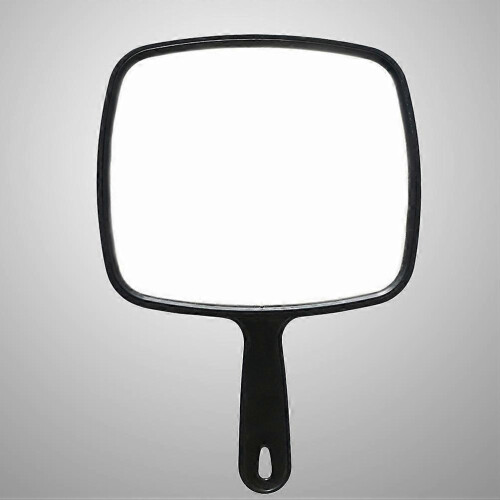 Miroir de coiffure professionnel portatif avec poignée, noir 2