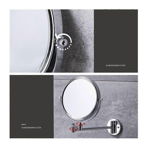 Bathroom Wall-Mounted Folding Beauty Mirror, Double-Sided HD, No Drilling, 8 Inches 2