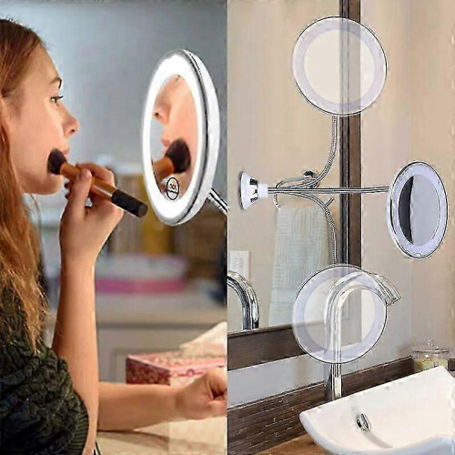 Flexible LED 10x Magnifying Mirror Anti-Glare Makeup Light 2
