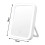 White LED Touch Screen Travel Mirror, USB Rechargeable Rectangle Cosmetic Mirror 5