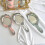 Cute Vintage Handheld Pink Makeup Mirror with Handle, Vanity Gift 3
