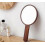 Oak Solid Wood HD Handheld Makeup Mirror for Women - Brown 3