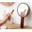 Oak Solid Wood HD Handheld Makeup Mirror for Women - Brown 4