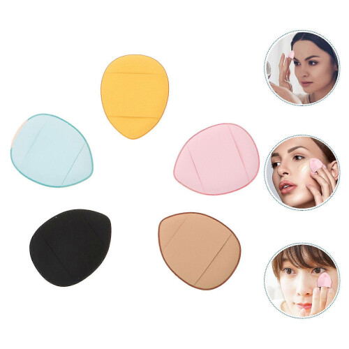 Assorted Color Mini Makeup Puff 5Pcs – Washable Hydrophilic PU with Strap 2