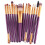 Assorted Color 14x0.5cm 15Pcs Makeup Brush Set Plastic Handle Gift for Girlfriend 2
