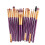 Assorted Color 14x0.5cm 15Pcs Makeup Brush Set Plastic Handle Gift for Girlfriend 1