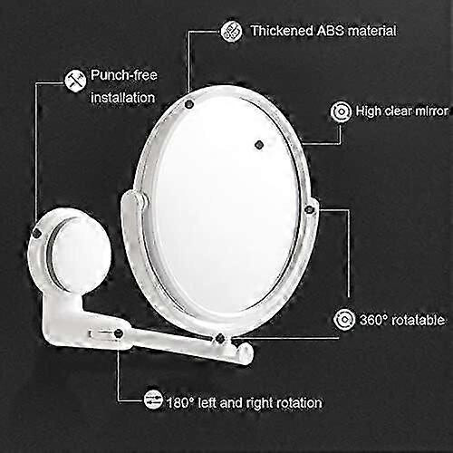 Miroir de maquillage double face à ventouse réglable à 360 1
