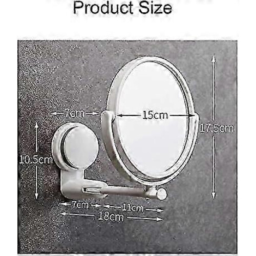 Miroir de maquillage double face à ventouse réglable à 360 2