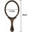 2 Pcs Retro Pattern Handle Handheld Makeup Mirror, Vintage Oval Single-Sided Mini Beauty Mirror 2