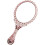 2 Pcs Retro Pattern Handle Handheld Makeup Mirror, Vintage Oval Single-Sided Mini Beauty Mirror 3