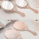 2 Pcs Retro Pattern Handle Handheld Makeup Mirror, Vintage Oval Single-Sided Mini Beauty Mirror 4