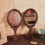 2 Pcs Retro Pattern Handle Handheld Makeup Mirror, Vintage Oval Single-Sided Mini Beauty Mirror 5