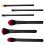 Black 18x3.5x3.5cm Soft Makeup Brush Set 6Pcs Lightweight Plastic 5